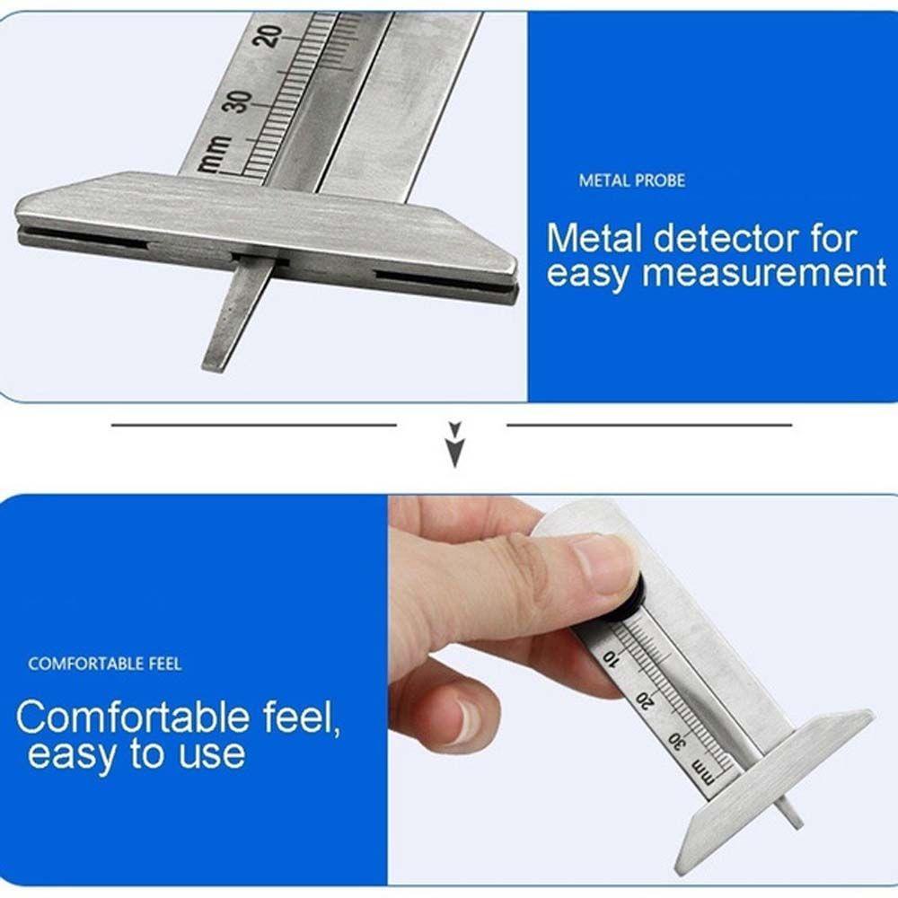 Lanfy Alat Ukur Kedalaman Tapak Ban Stainless Steel Meter Detection Measrement Metalworking Auto Tire Measuring Tool