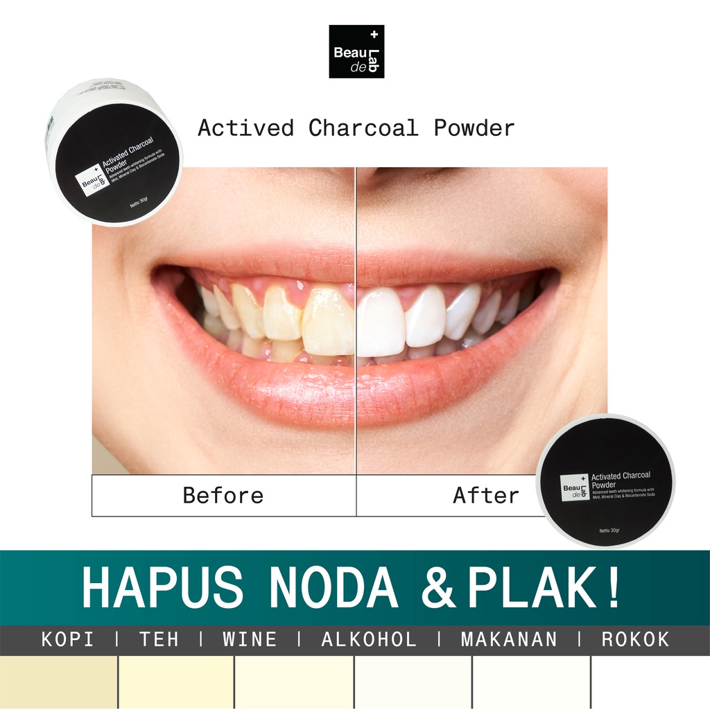 Beaudelab Arang Aktif Detoks Karang & Pemutih Gigi Activated Charcoal Powder for Teeth Detoxificatio