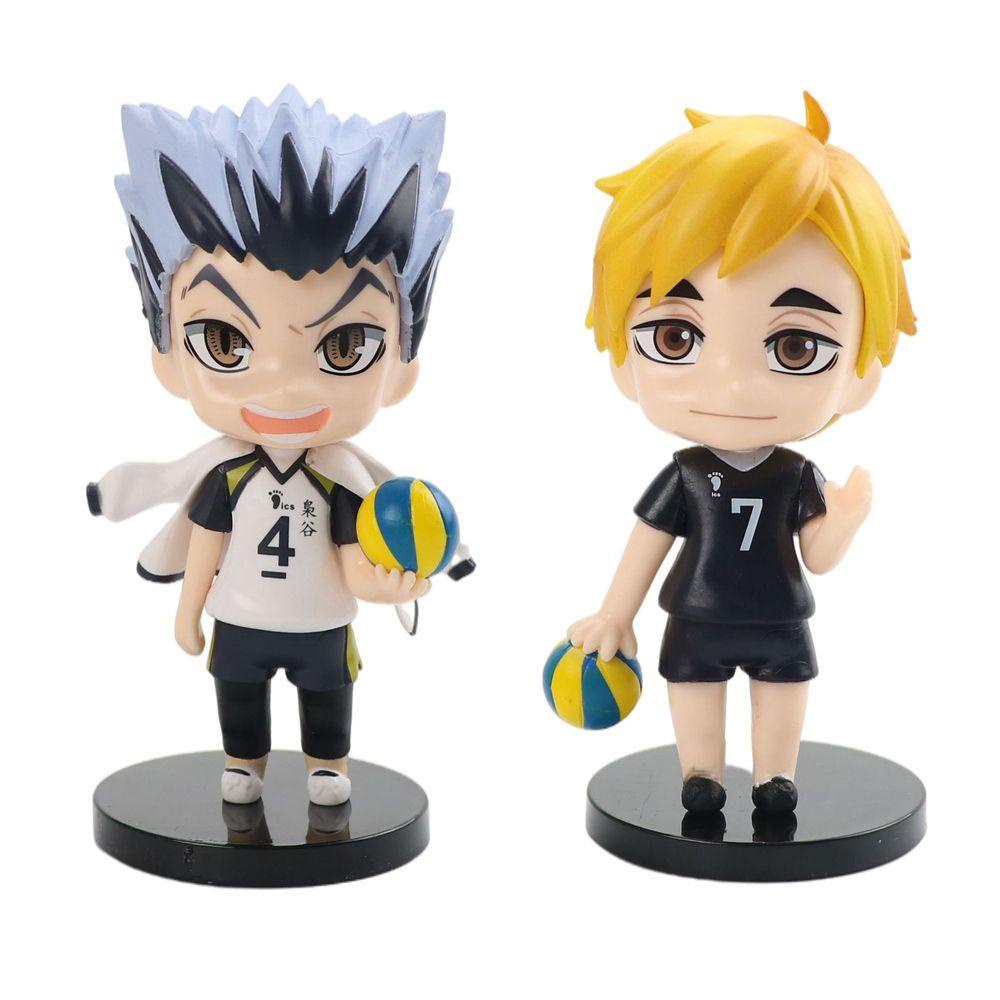 Augustina Haikyuu Action Figure Shoyo Kotaru Hinata Tobio Tetsuya Q Version Patung Anime 7-10CM Figure Model Ryota Basket Team Hadiah Anak Kagami Anime Kuroko's Basket