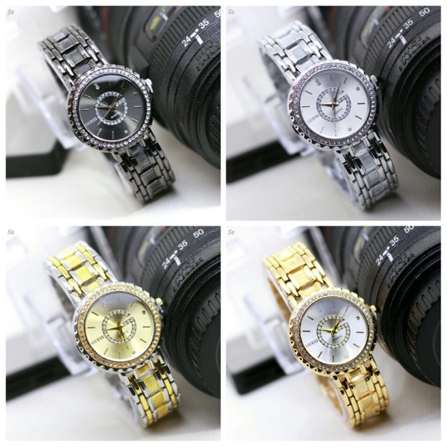 jam tangan guess permata premium murah / jam tangan wanita murah / jam guess murah