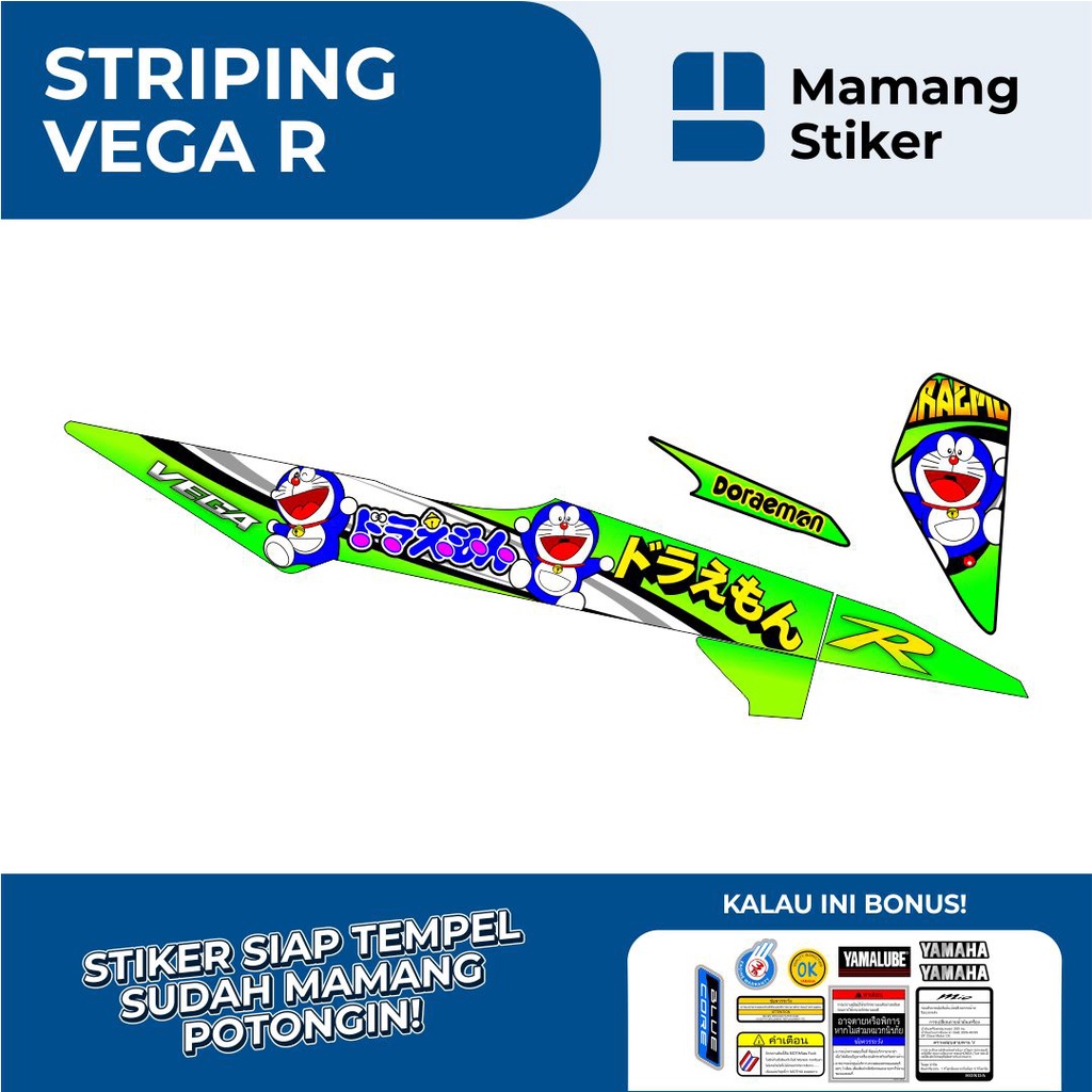 STRIPING VEGA R LAMA VARIASI 15 GRAFIS DORAEMON/STIKER MOTOR HONDA VEGA R LAMA RACING/STICKER VEGA R