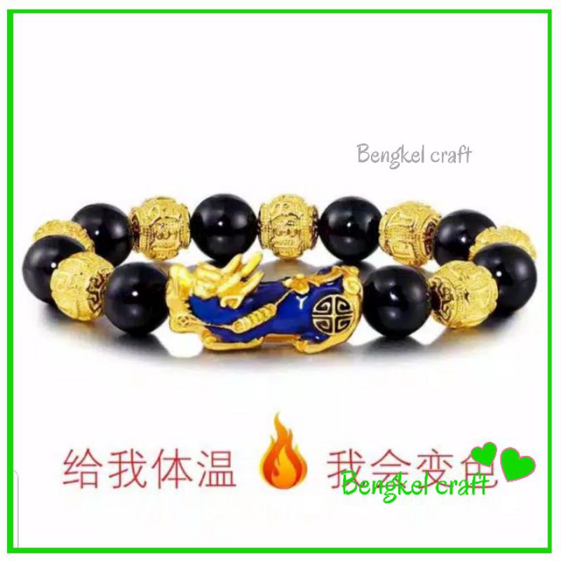 Gelang tangan wanita Pixiu hoki lapis emas gelang hongkong 24k