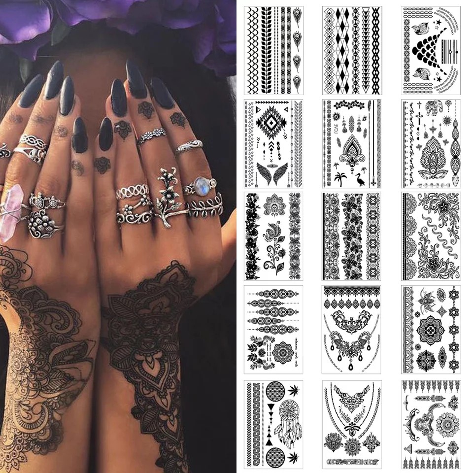 Tatto Model Hena hitam india mandala acara pernikahan