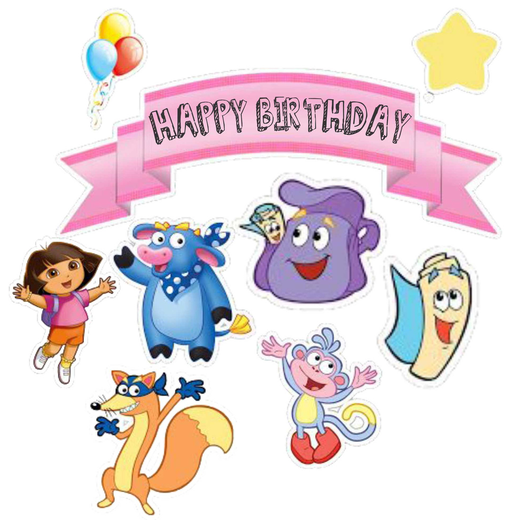 

TOPPER CAKE CUSTOM TOPPER ULANG TAHUN / HIASAN KUE DORA THE EXPLORER