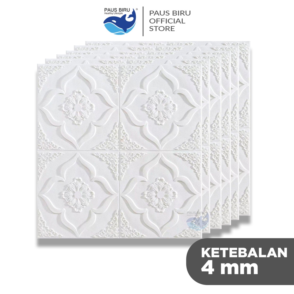 Paus Biru - Wallpaper 3D FOAM / Wallpaper Dinding 3D Motif Foam Batik/Wallfoam Batik 70x70cm 4mm