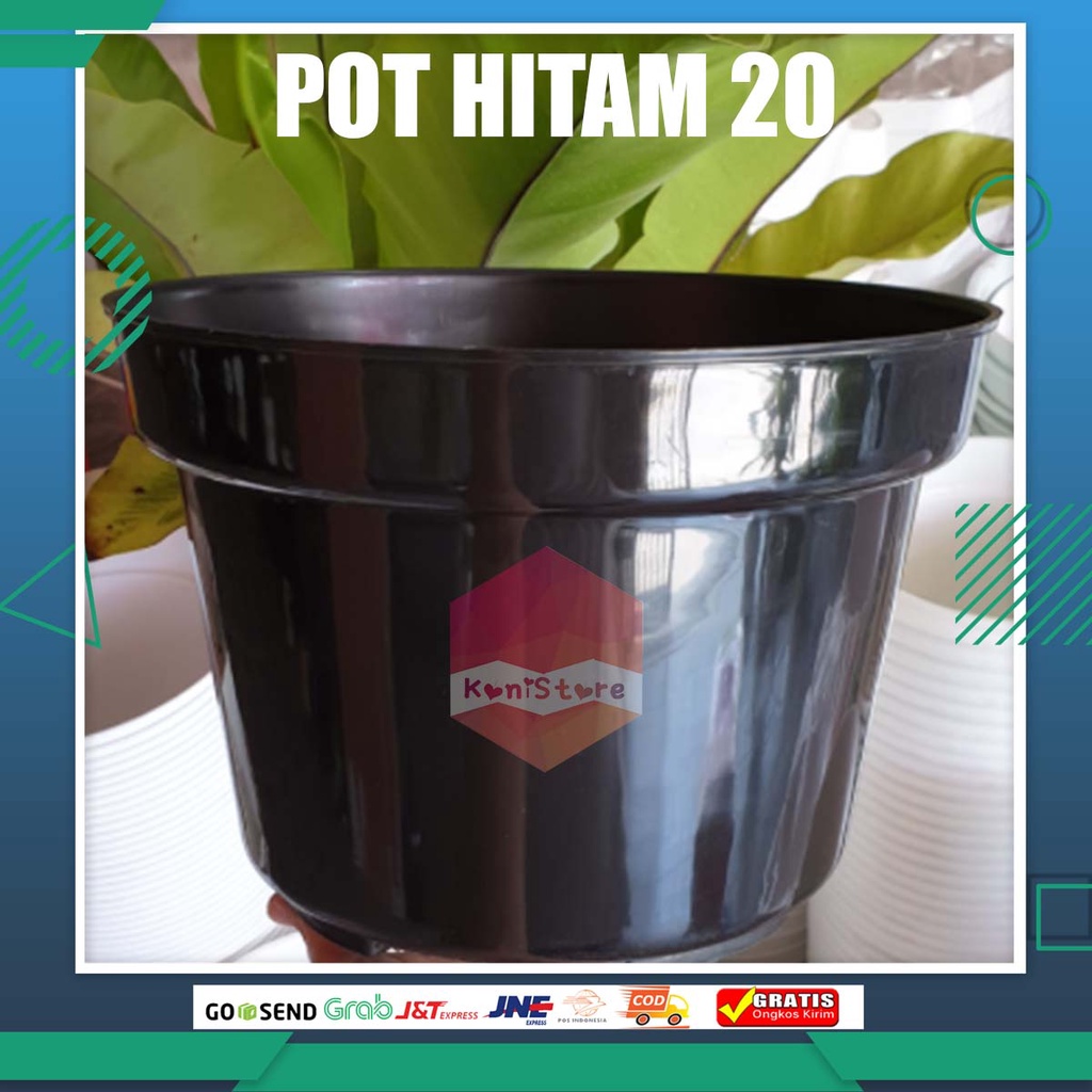 Pot Bunga Hitam 20 / POT BUNGA HITAM 20cm