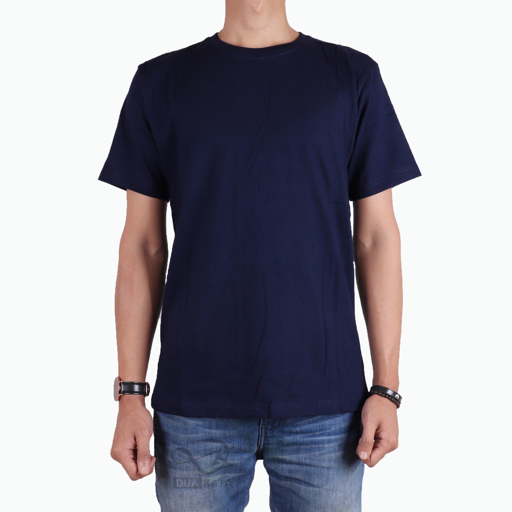  Kaos  Polos  Navy  Unisex Cotton Combed 30s Kualitas Distro 