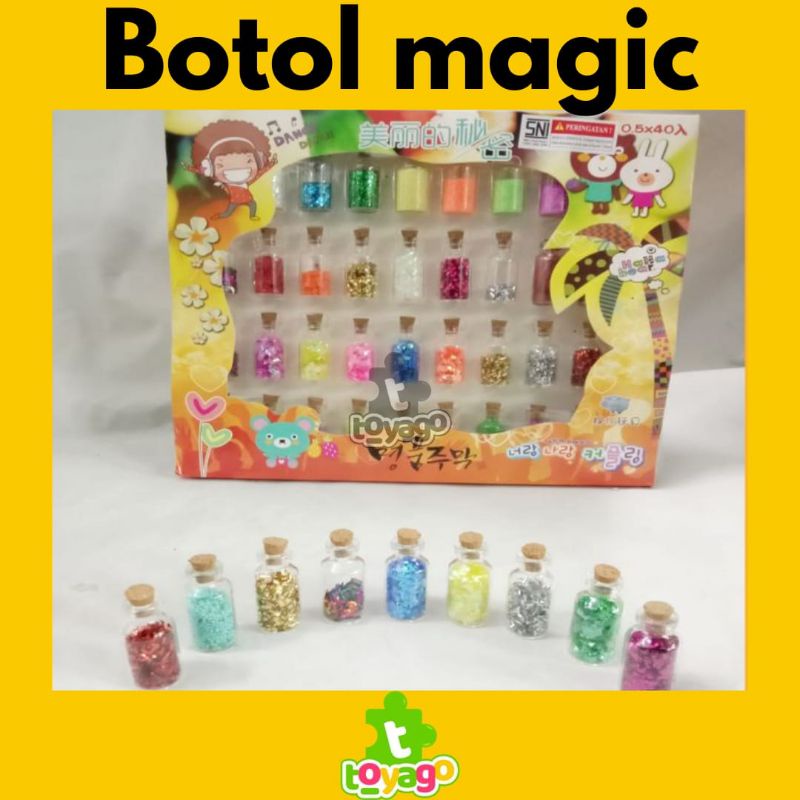Glitter Bubuk Botol/Mainan glitter Isi 40 Pcs Grosir Murah