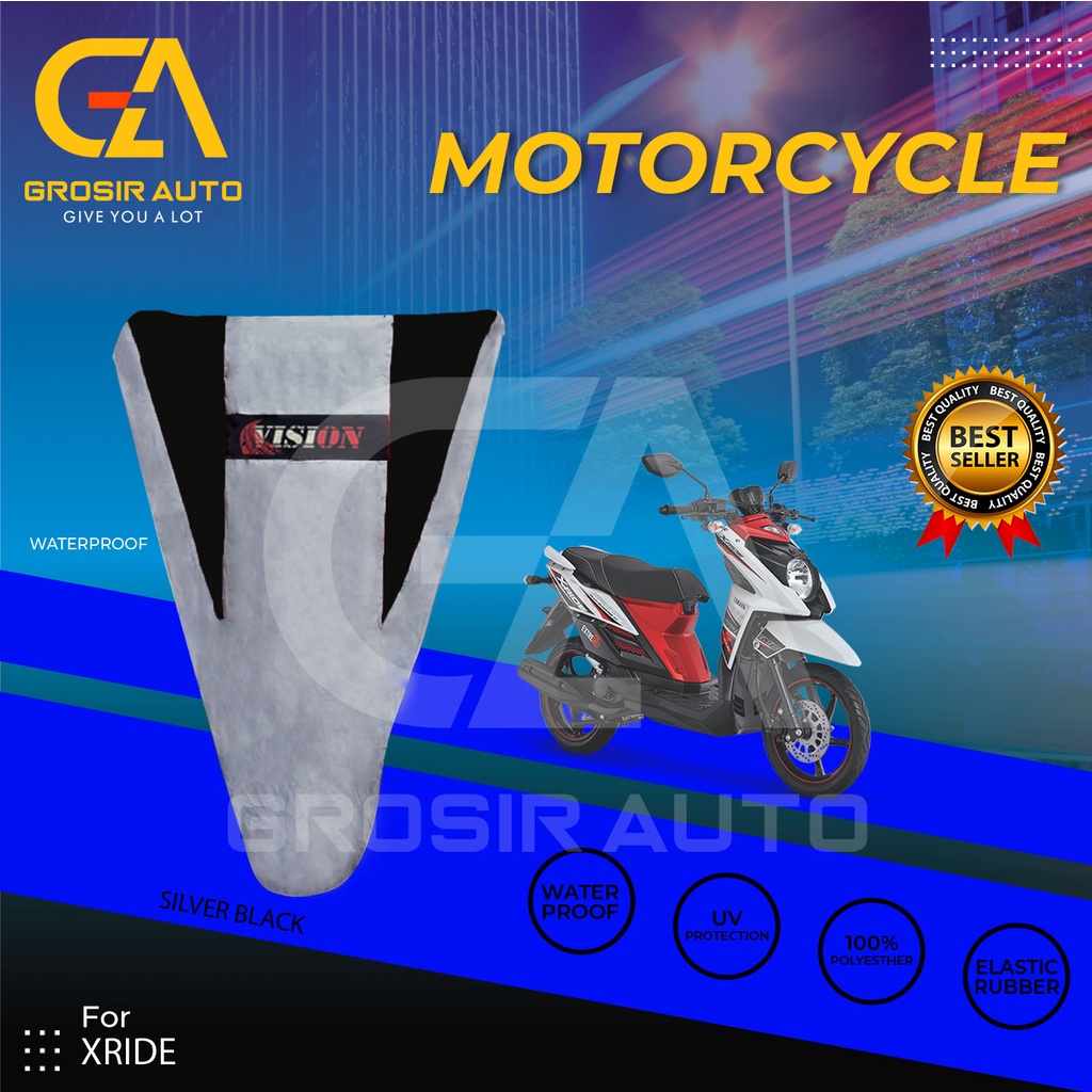 Cover Motor / Selimut Pelindung  Sarung Motor / Penutup Motor Xride Vision Silver Hitam Waterproof