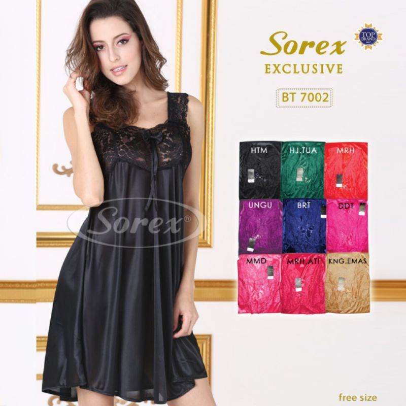 Sorex Lingerie BT 7001/7002/7003/7004/7005/7008 Baju Tidur Premium Satin Look