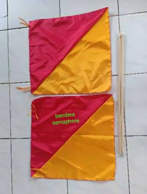 Bendera semaphore sepasang dan stik nya