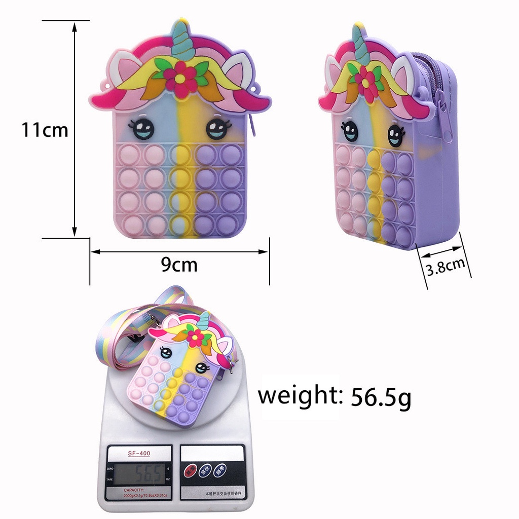 Tas Pop it Anak Unicorn Lucu Import - Tas Selempang Anak Karakter Unicorn - Tas Pop It Terbaru Import - Tas Anak Lucu Pop It Fidget Toys [JL09]