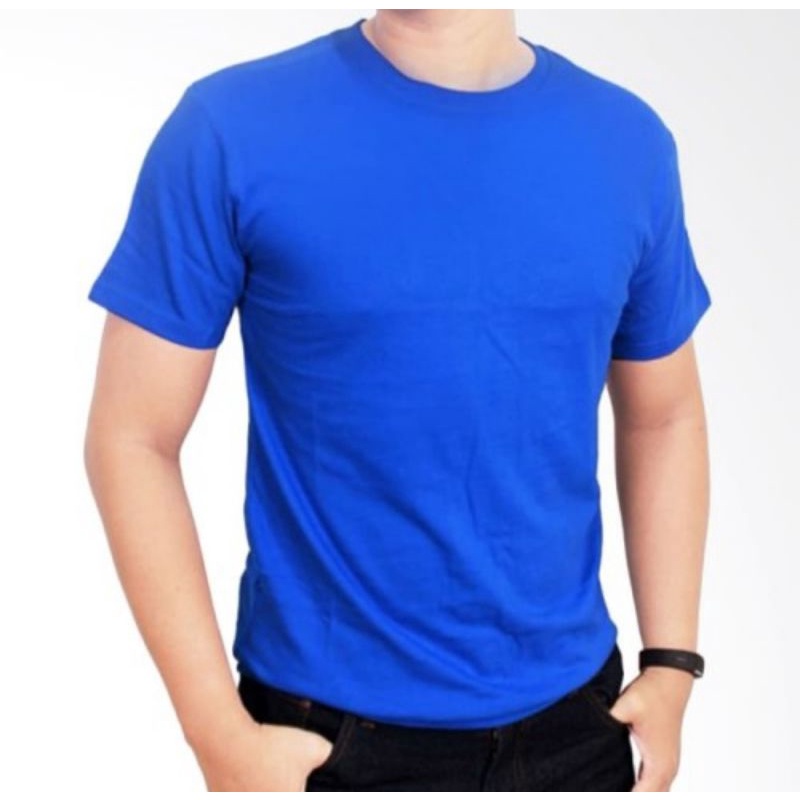 Kaos polos biru benhur biru bca baju katun combed 30s kaos pria size M L XL XXL