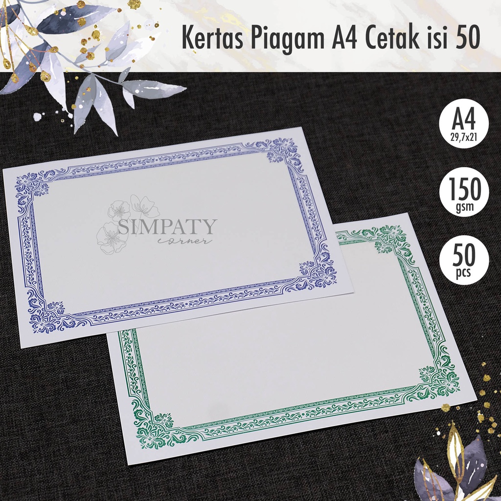 

Blanko / Kertas Piagam / Sertifikat A4 Simpaty High Quality isi 50
