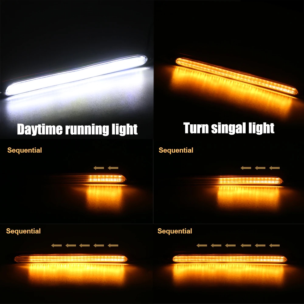 Lampu LED Mobil Daytime Running Light Strip 23.5 cm 2 PCS - Q7 - Black