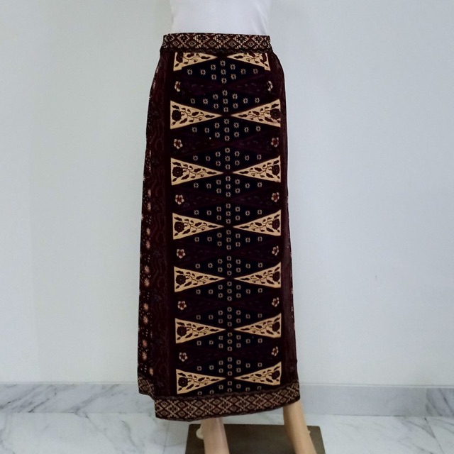 Rok span karet batik cap katun wanita