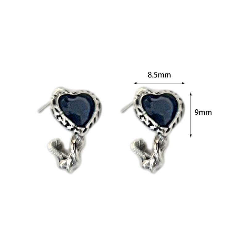 Anting Stud Bentuk Hati Bahan Cubic Zirconia Untuk Wanita