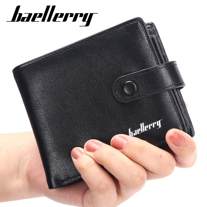 ORIGINAL BAELLERRY D1305 DOMPET LIPAT PRIA DENGAN TEMPAT KOIN BAHAN KULIT PU