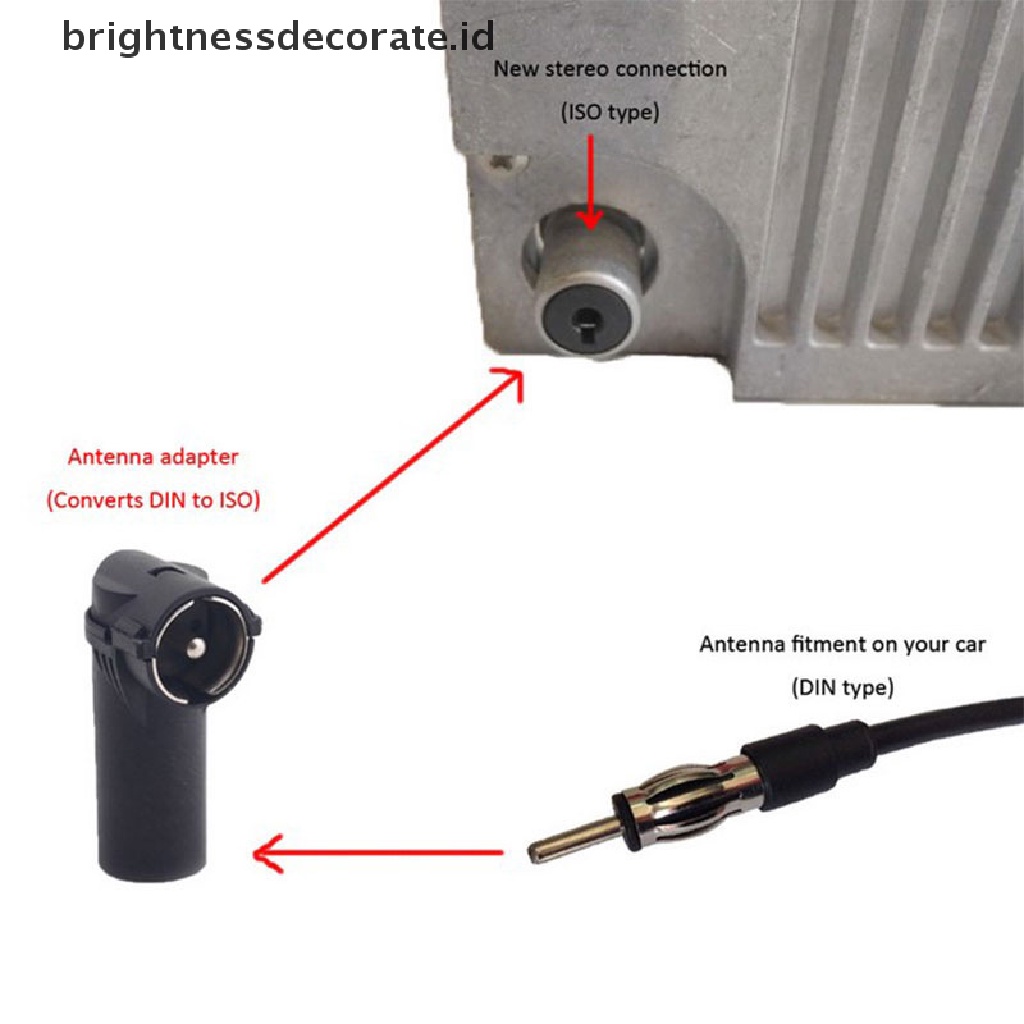 Adapter Converter Antena Aerial Din Ke Iso Untuk radio Mobil