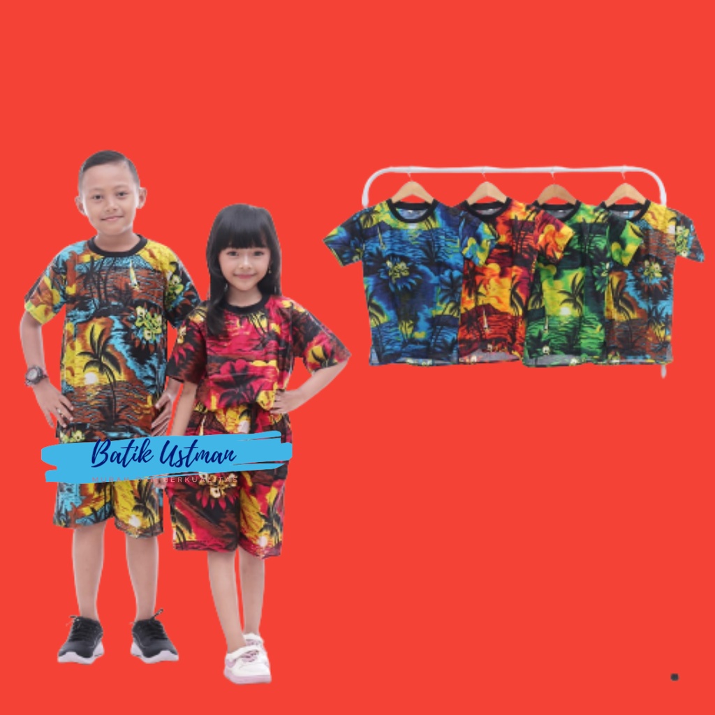 Setelan Pantai Anak 1-10 Tahun / Setelan Anak / Setelan Barong Bali / Setelan Bali Anak / Setelan Barong Bayi / Setelan Barong / setelan anak laki laki / baju anak  / baju anak laki laki / baju setelan anak laki laki / setelan anak perempuan-Merah