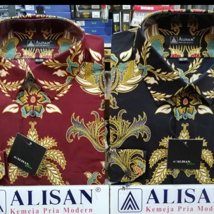 kemeja alisan batik lengan panjang