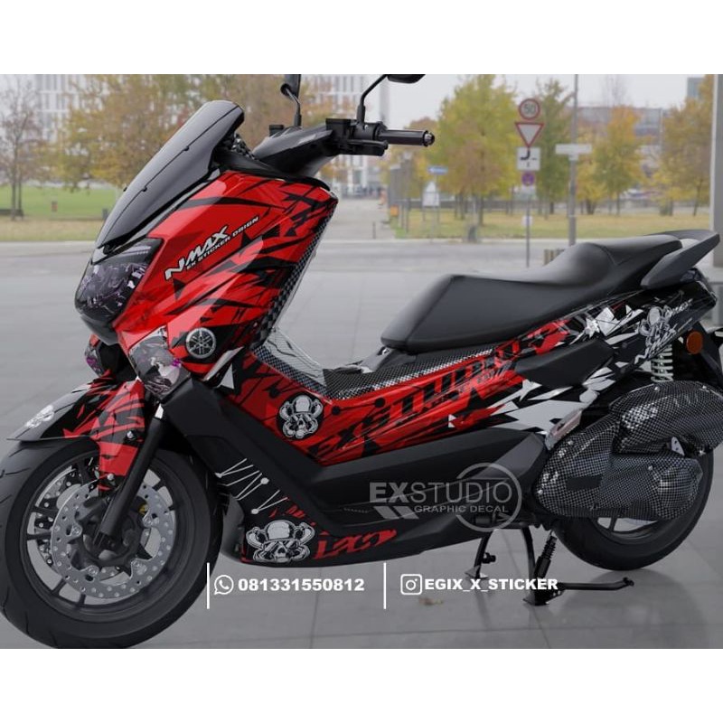 Decal nmax old merah//Decal custom//free desain