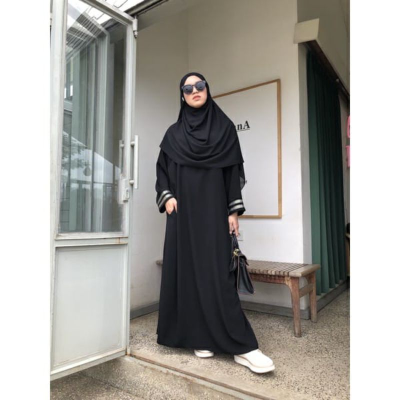 ABAYA MODIS META POLOS SIMPLE SYARI LIS PUTIH YORIS BY WAFDA CUTTING LOS BAJU MUSLIMAH META TURKEY SAUDI DUBAI CASUAL WANITA TERBARU LONG DRESS OOTD FASHION ECER GROSIR RESELLER DROPSHIP