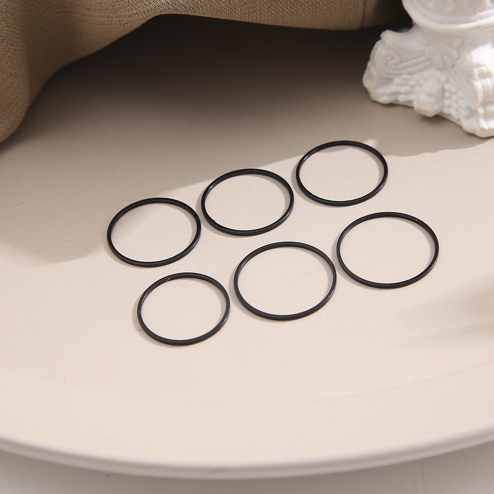 6pcs/set Simple Women Jewelry Alloy Black Finger Ring Set