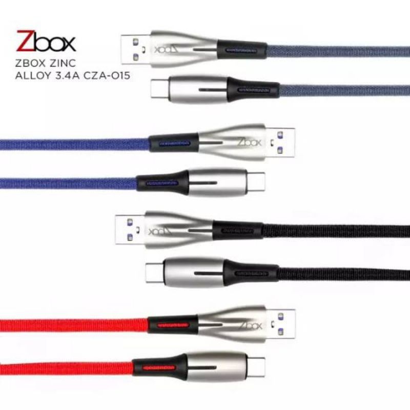 Kabel Data Zbox Zinc Type C ALLOY 3.4A CZA-015 Fast Charging