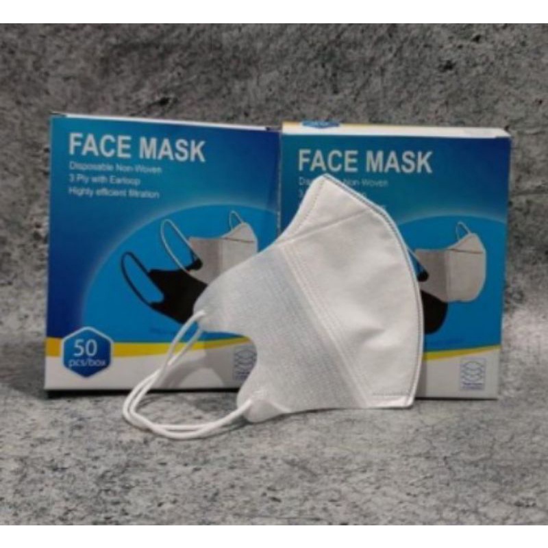 Masker Duckbil putih dewasa 3lapis  isi 5pcs