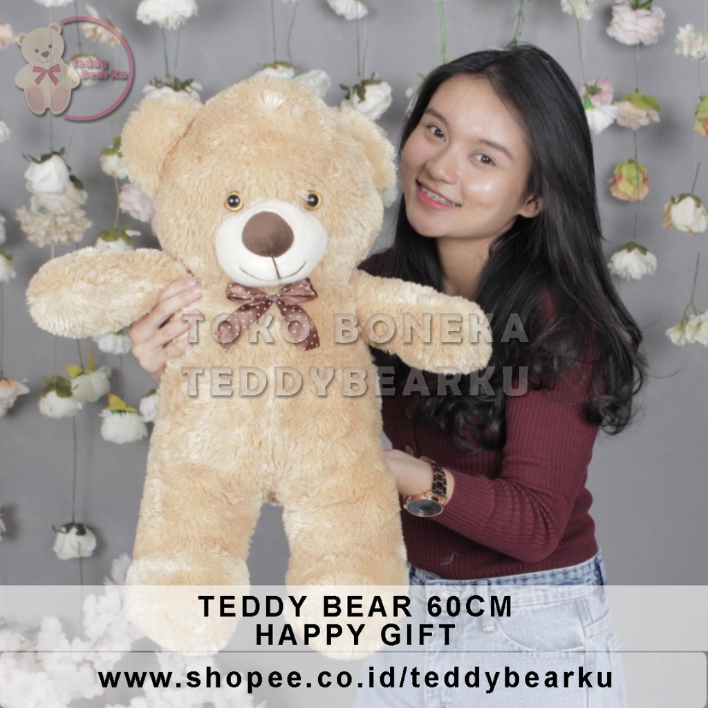 TERMURAH! BONEKA BERUANG TEDDY BEAR XL 60CM MALL HAPPY GIFT PRODUSEN LANGSUNG