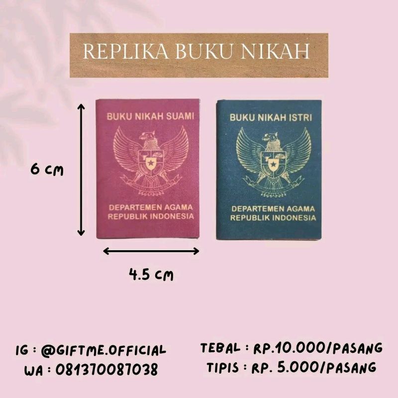 Replika buku pernikahan bahan mahar