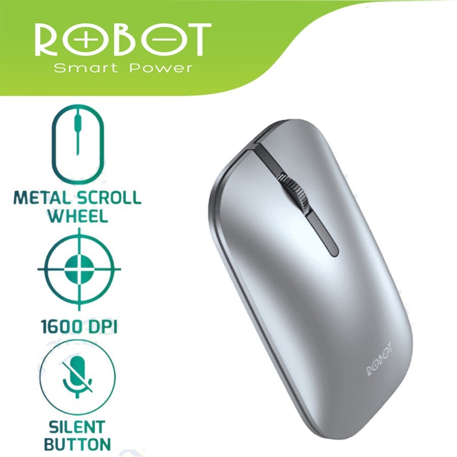 ROBOT M510 Mouse Wireless Silent Slim Metal Scroll Wheel 2.4G