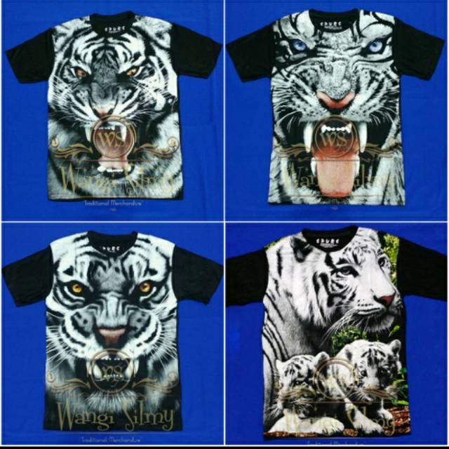 KAOS MACAN PUTIH / KAOS 3D / KAOS SPANDEX / KAOS MAUNG BODAS / KUJANG SUNDA