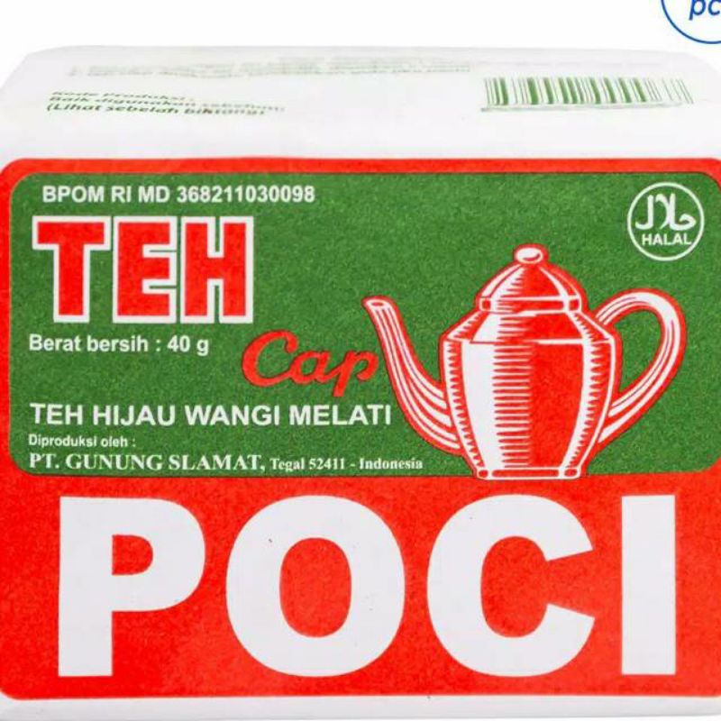 

TEH CAP POCI HIJAU 40 GR 1BAG isi 10 PCS TEH TERMURAH BISA COD FREE PACKING KARDUS