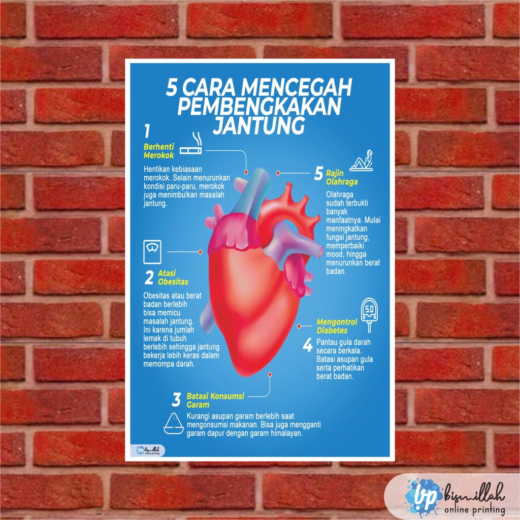 

Poster Kesehatan 5 Cara Mencegah Pembengkakan Jantung