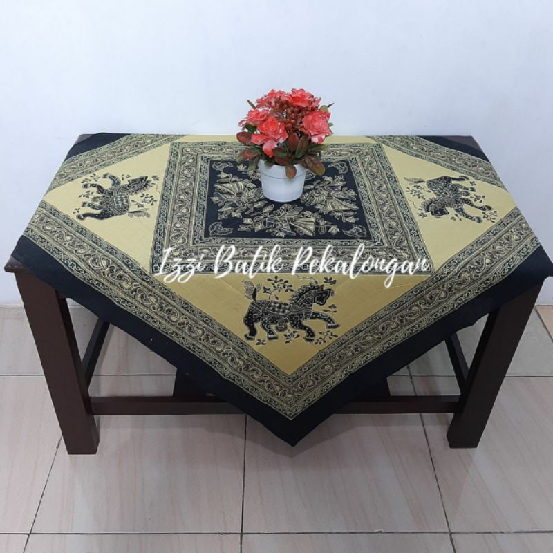 TAPLAK MEJA TAMU_TAPLAK MEJA BATIK PEKALONGAN_TAPLAK PERSEGI_ MOTIF KUDA