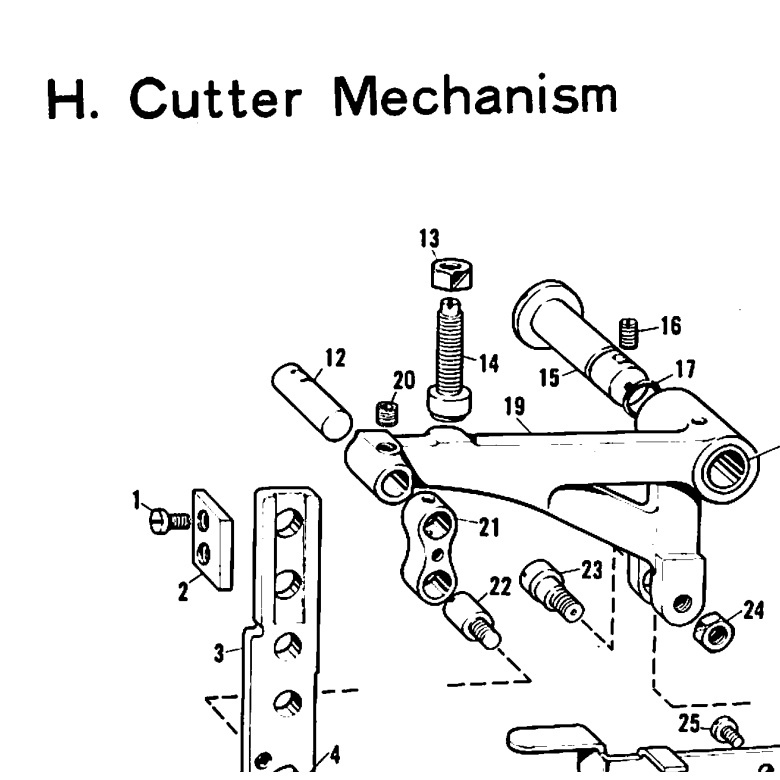 Cutter Base / Kacamata Pisau Connecting Link Mesin jahit Lubang Kancing B814 141475001