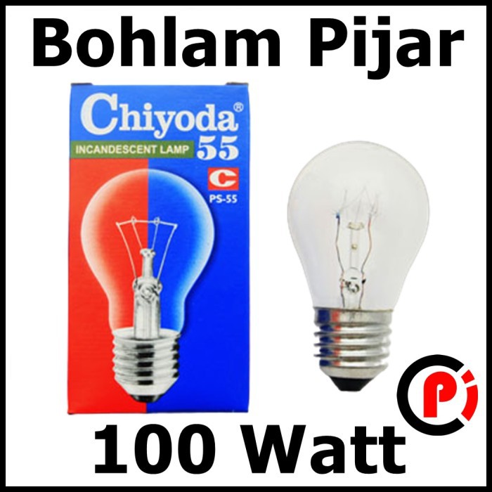 Chiyoda Bohlam Bola Lampu Pijar 100 Watt 100W W Type PS 55 Fitting E27