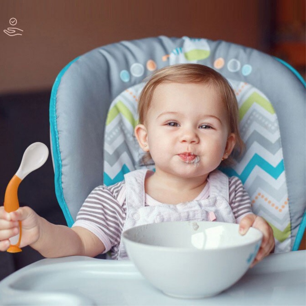 Sendok Garpu Set Makan Bayi Silikon Lentur untuk Anak Motif Penguin / Kids Baby Spoon Fork Set MPASI Bahan Silicone / Warna Pink Orange Tosca Biru Tua