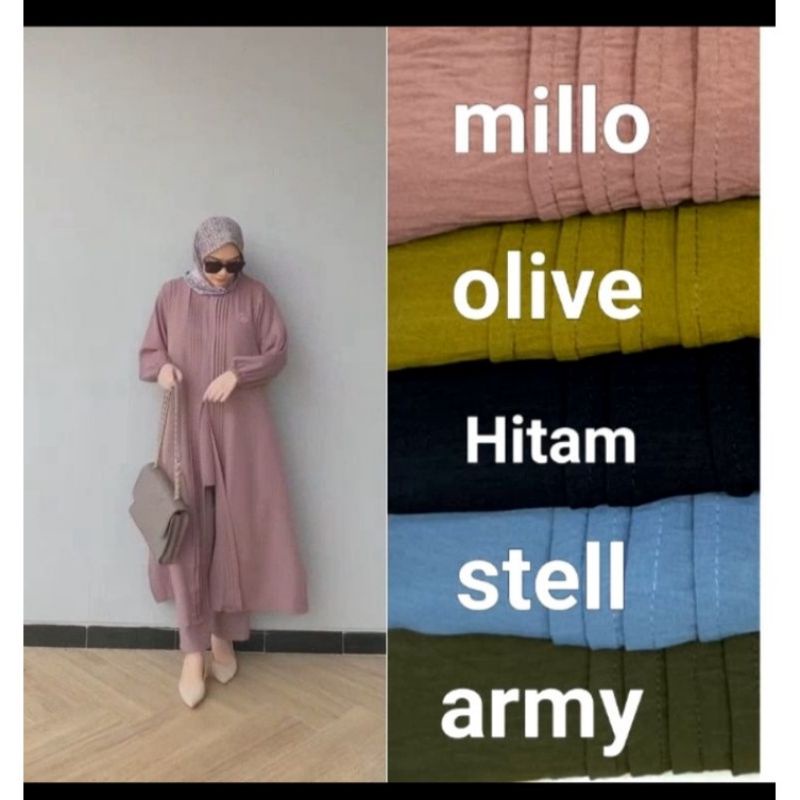 COD SETELAN  ALISA POLO LINEN SETELAN KEKINIAN SETELAN IMPORT SETELAN HITS