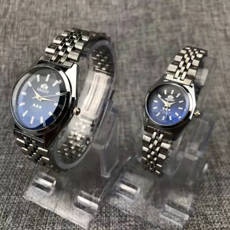 Jam Tangan Couple Orient Rantai Logam - Jam Pria - Jam Wanita - Hadiah Kado Anniversary