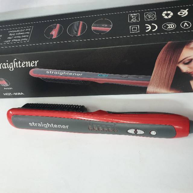 Alat Catok Rambut Lurus Sisir 908 Hair Fast Straightener 2in1 Rebonding Blow Keriting Pria Murah