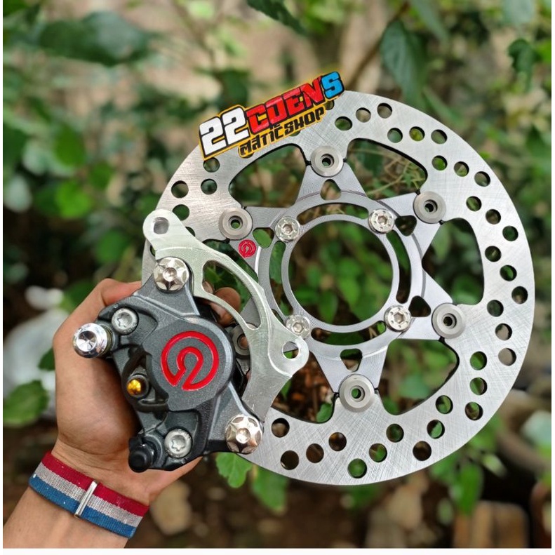 Kaliper brembo 2p disc brembo rotor baut stainless pnp shock standar All mio beat scoopy vario