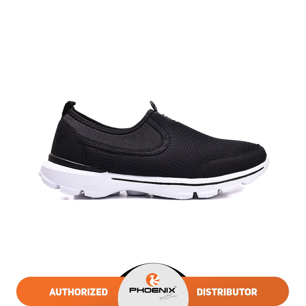 Phoenix Denzel Sepatu Slip On Pria - Black White