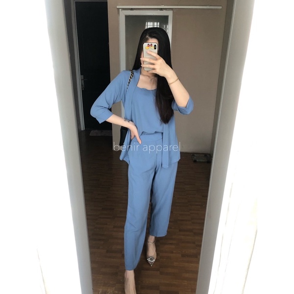Novela set pants benir apparel-baby blue