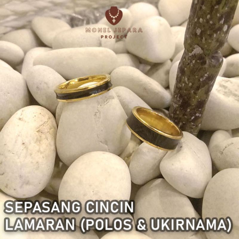 Sepasang Cincin Lamaran (Polos &amp; Ukurnama)