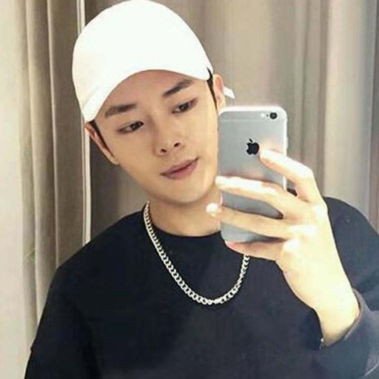 Hip hop gaya baru punk pria klavikula rantai baja titanium NK rantai kalung gelang pasangan Eropa da