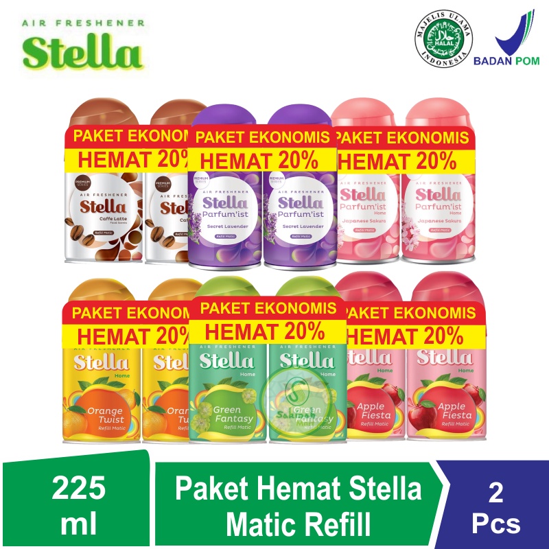 Paket Hemat STELLA Matic Refill / Isi ulang Pengharum Ruangan 2x225ml