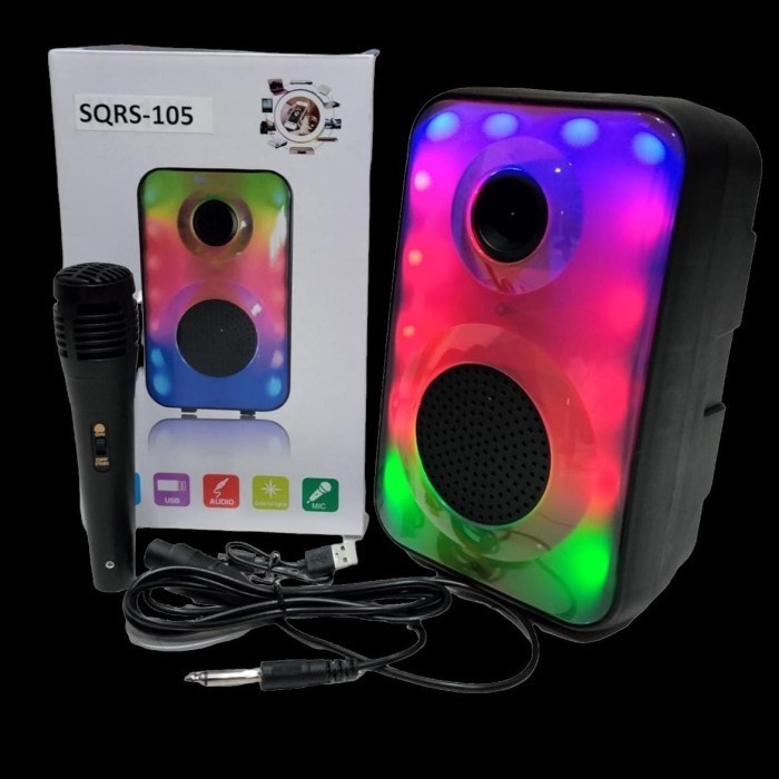 SPEAKER SQRS HL-105 SPEAKER BLUETOOTH SPEAKER MIC KARAOKE WARNA WARNI Grosir